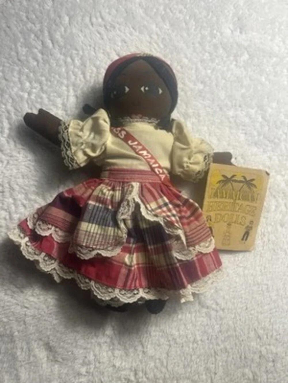 Vintage Jamaican Heritage Dolls Miss Jamaica Rag Cloth Doll With Original Tag